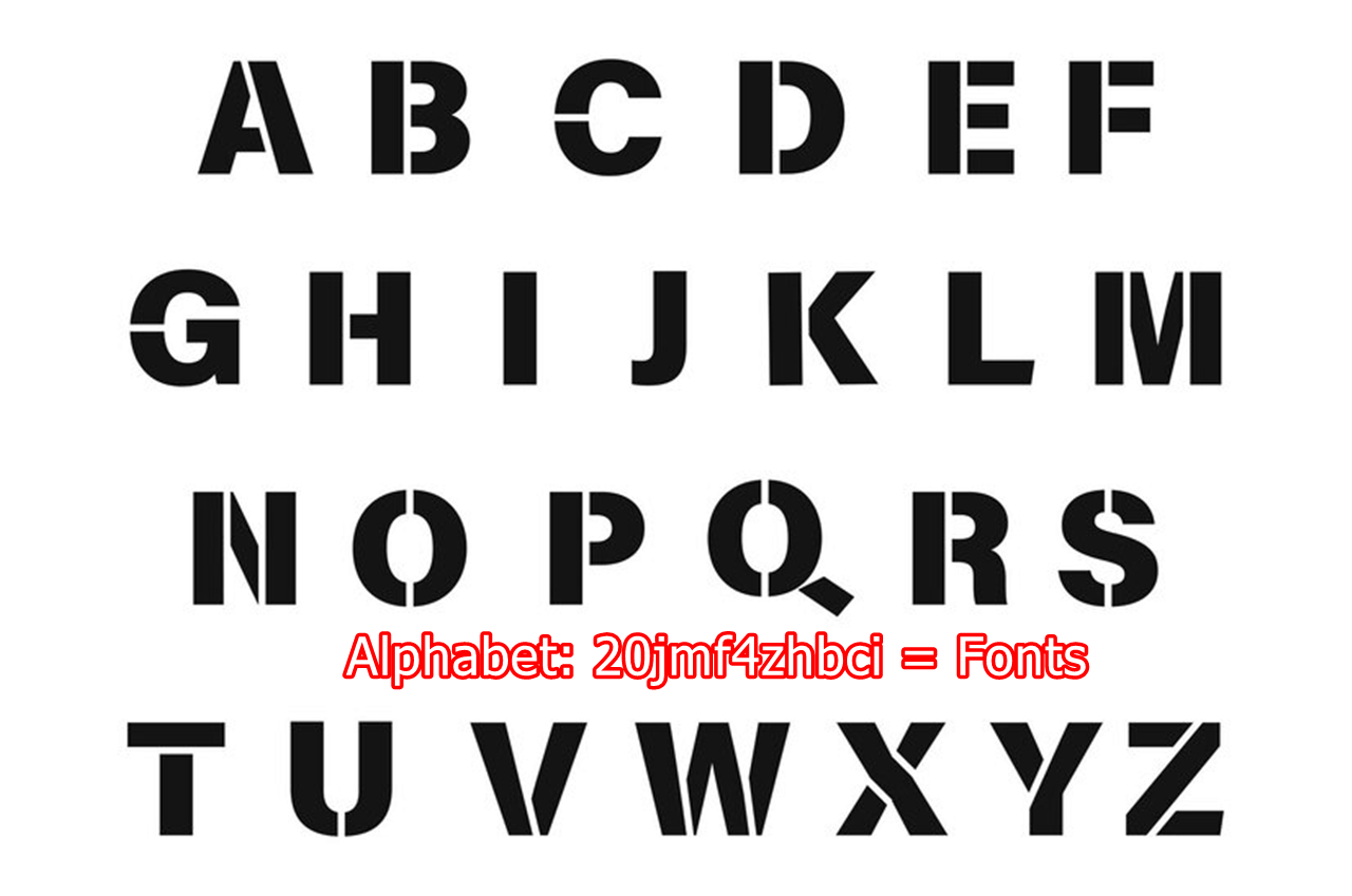 Alphabet: 20jmf4zhbci = Fonts